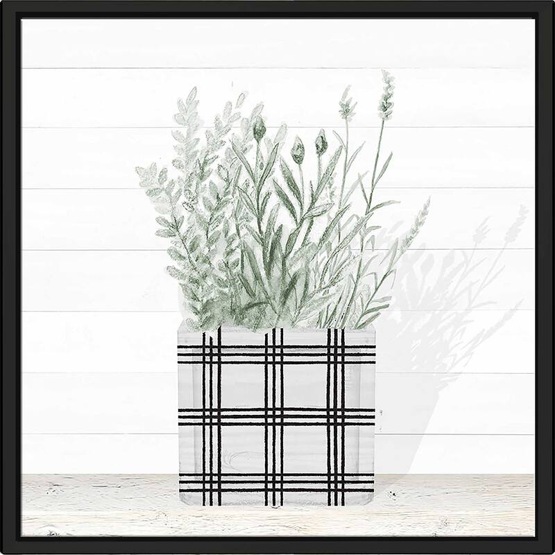 "A Lavender In Modern Pot II" Print on Floating Canvas