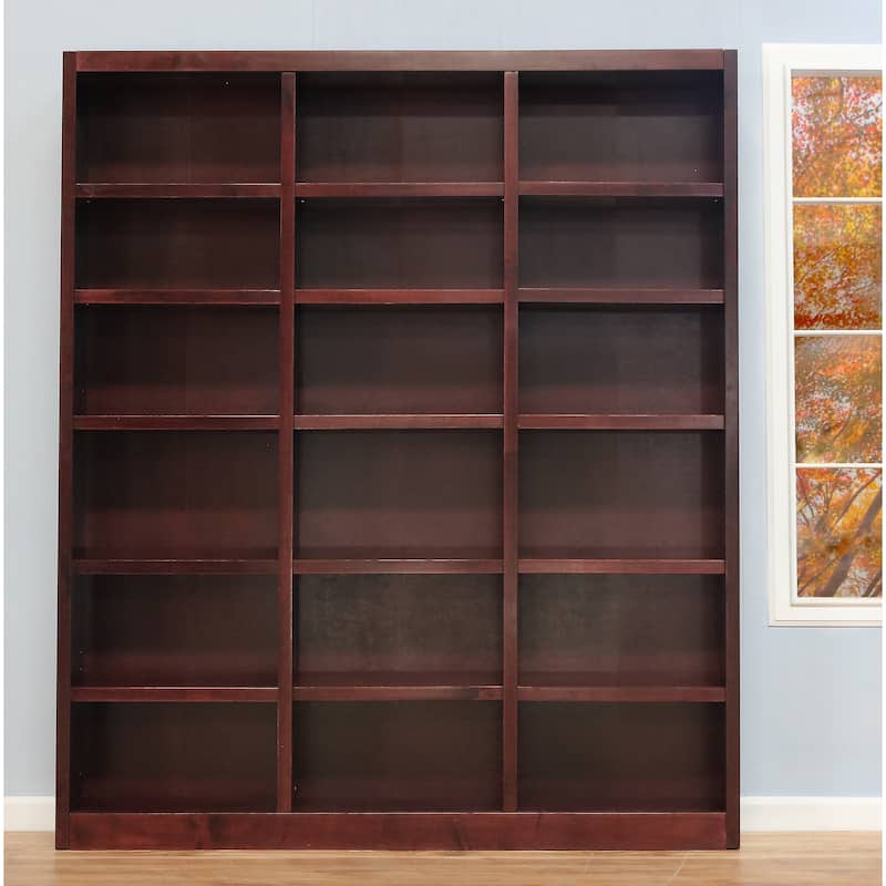Concepts in Wood Bookshelf, 18 Shelf, Triple Wide, 84 inch Tall