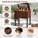 preview thumbnail 6 of 8, Gymax Wooden Cooler for Patio 54 Quart Beverage Cooler w/ Handles
