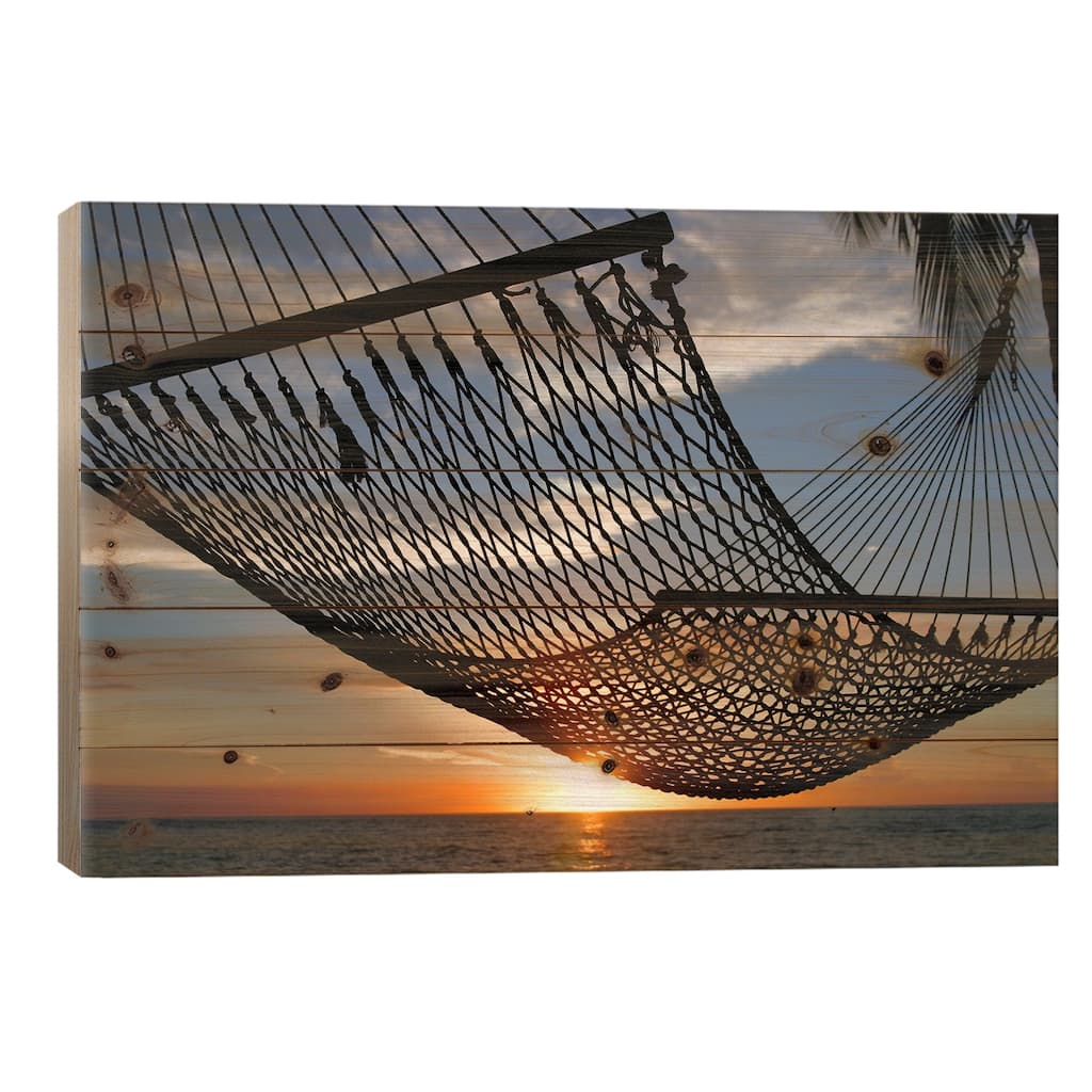 Hawaii Sunset Print On Wood by Unknown Artist - Multi-Color