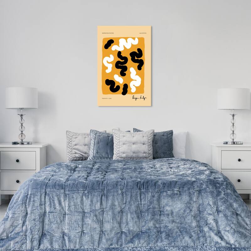Wynwood Studio Canvas Abstract Like Macaroni Cheetos Yellow and Modern & Contemporary Wall Art Canvas Print - 24 x 36