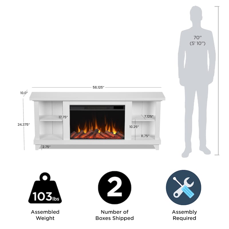 Penrose 58" Slim Electric TV Stand Fireplace by Real Flame