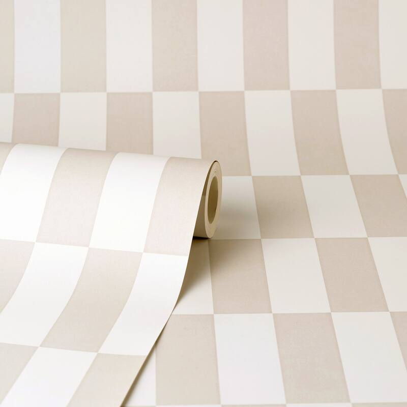 Fine Decor Weston Neutral Modern Checkerboard Wallpaper
