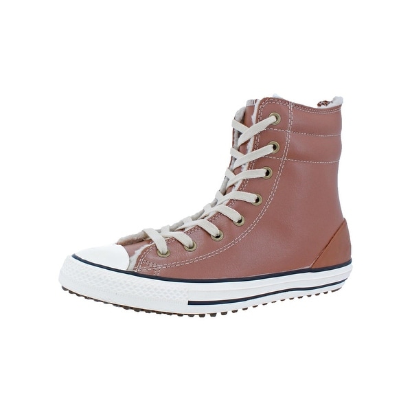 converse chuck taylor all star leather and faux fur high rise
