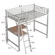 preview thumbnail 9 of 7, 78''L Twin Size Loft Metal&MDF Bed with Shelf and Desk