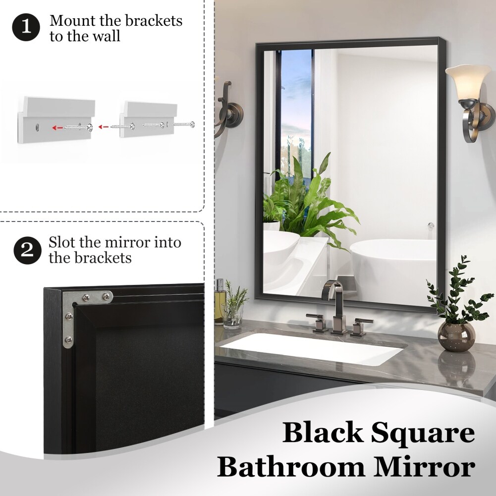BED & BATH BEYOND ウォールミラー 　鏡　ミラー　46x56 BED & BATH BEYOND ウォールミラー 鏡 ミラー 46x56 Black White