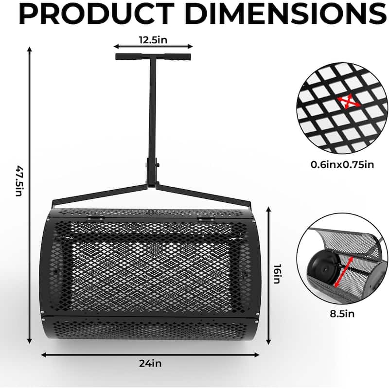 Metal Grid Compost Spreader, with Assembly Tools