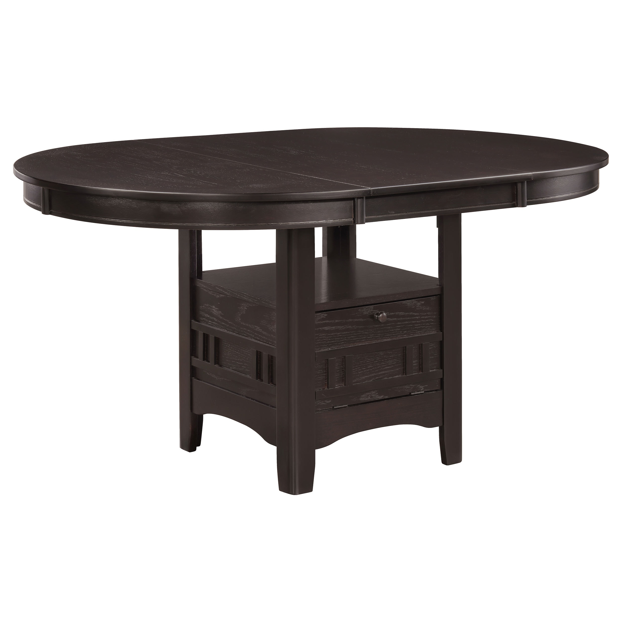 Espresso Oval Extension Leaf Dining Table