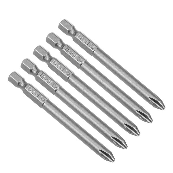 5Pcs 1/4-Inch Hex Shank 75mm Length Phillips 6PH2 Magnetic S2 Screwdriver Bits - 5pcs H1/4*75*6PH2