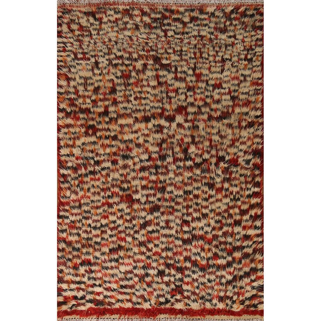 Hand Knotted Oriental 100% Wool Carpet Tribal Tribal Beige & Ivories Moroccan Area Rug - 7' 10'' X 5' 4''