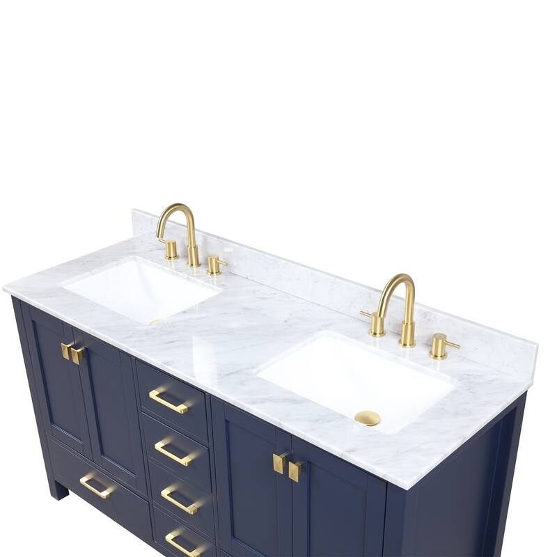 Blossom Geneva 60" Freestanding Bathroom Vanity with Marble Top & Sink