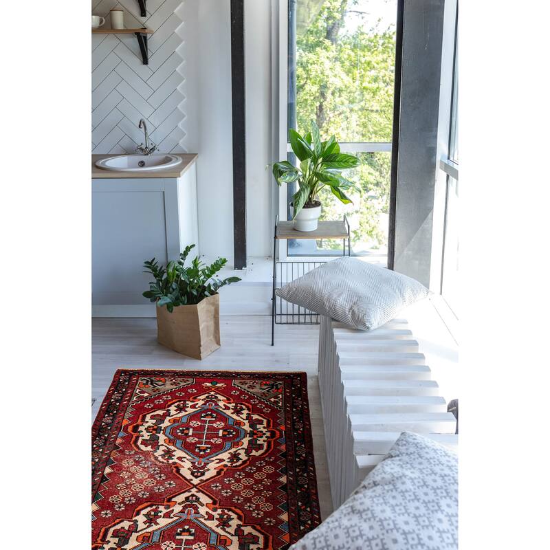 ECARPETGALLERY Hand-knotted Konya Anatolian Red Wool Rug - 3'3 x 9'8