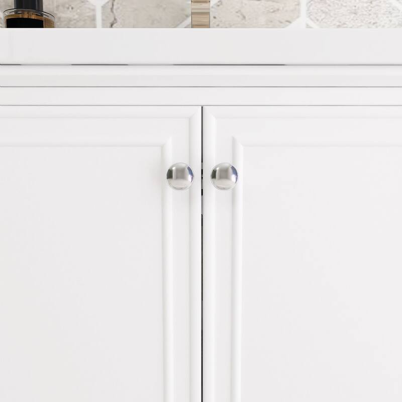 34.8" Tall Solid Wood with MDF 2-Door Freestanding in White with Basin - 30" x 18"