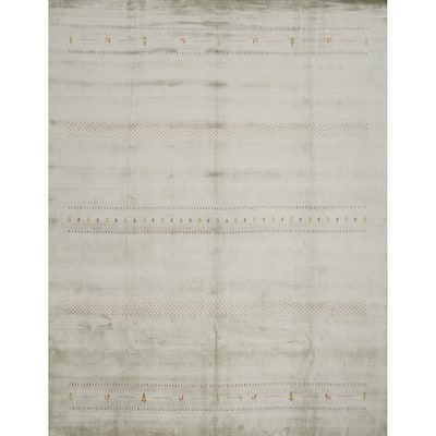 Hand Knotted Oriental 100% Wool Carpet Tribal Animal Pictorial Green Gabbeh Area Rug - 11' 11'' X 11' 10''