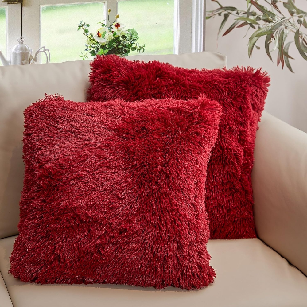 Red plush pillows hotsell