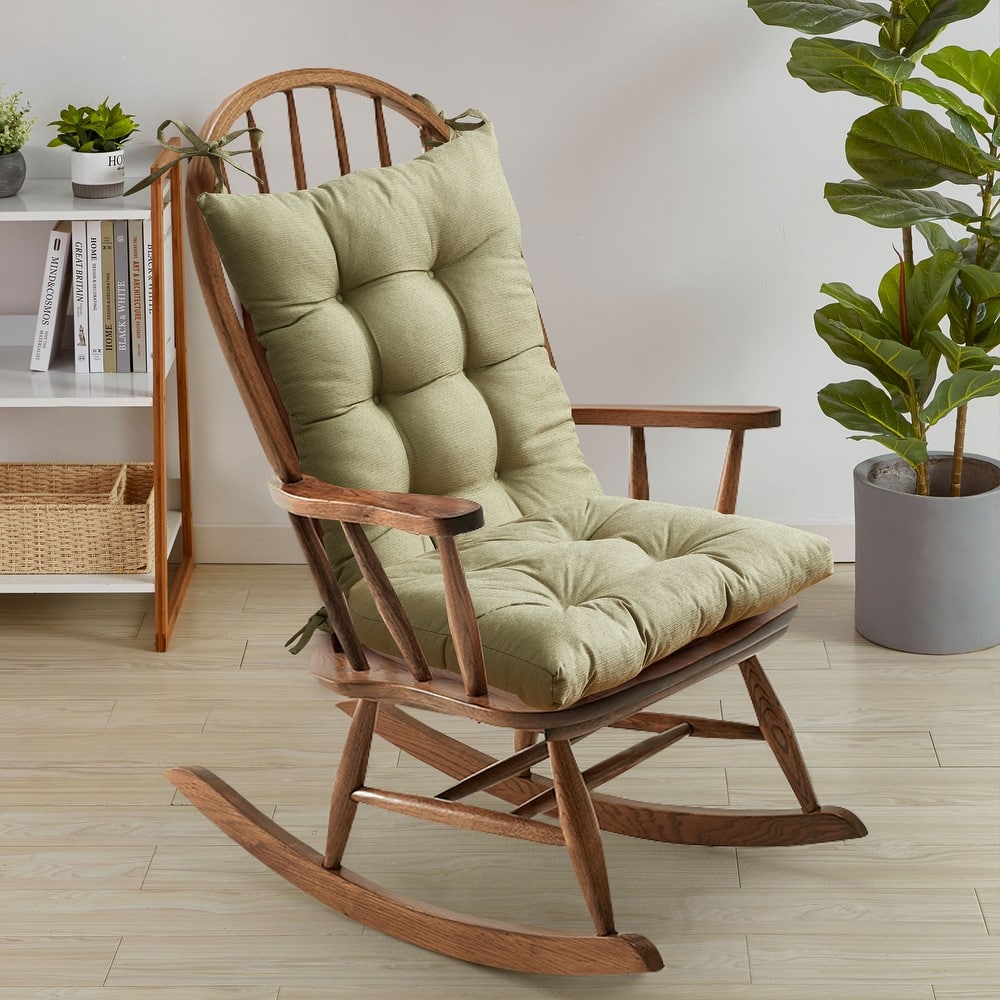 Sweet Home Collection Rocking Chair Tufted Non Slip Cushion Set