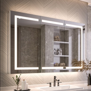 Modland 48"-72"W x 36"H Lighted Bathroom Medicine Cabinet with Backlit & Frontlit Modes,Anti-Fog