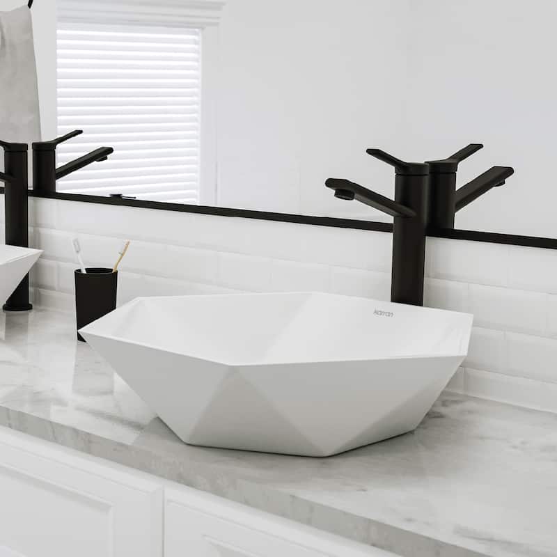 Karran Valera 19" Vitreous China Vessel Bathroom Sink in White