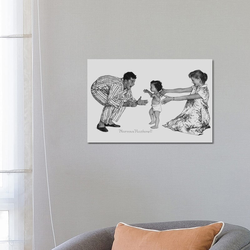 iCanvas "Baby's First Step" by Norman Rockwell Canvas Print - 18x26x1.5