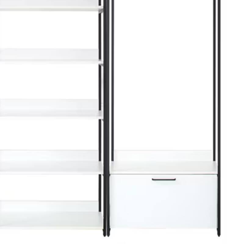 Cox Modular Closet System, 8 Shelves, 3 Hanging Rods, Black Metal