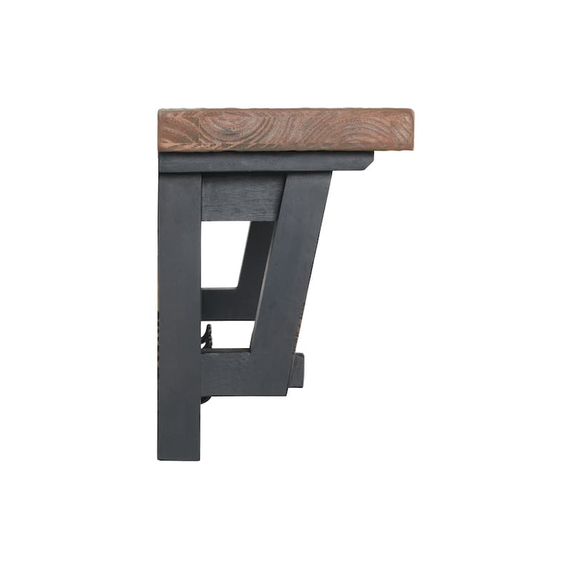 Adam 42"L Solid Wood Hook with Shelf and Bench Set