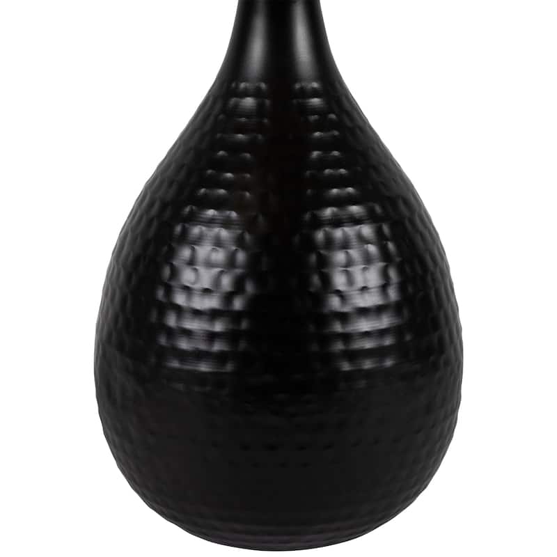 Teardrop Iron Table Lamp with Laser-Cut Shade - 20" - Black and Copper