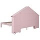 preview thumbnail 6 of 8, Full Size Pink Wood House Shaped Platform Bed Frame with Storage Headboard and Built-in LED Lights for Girls