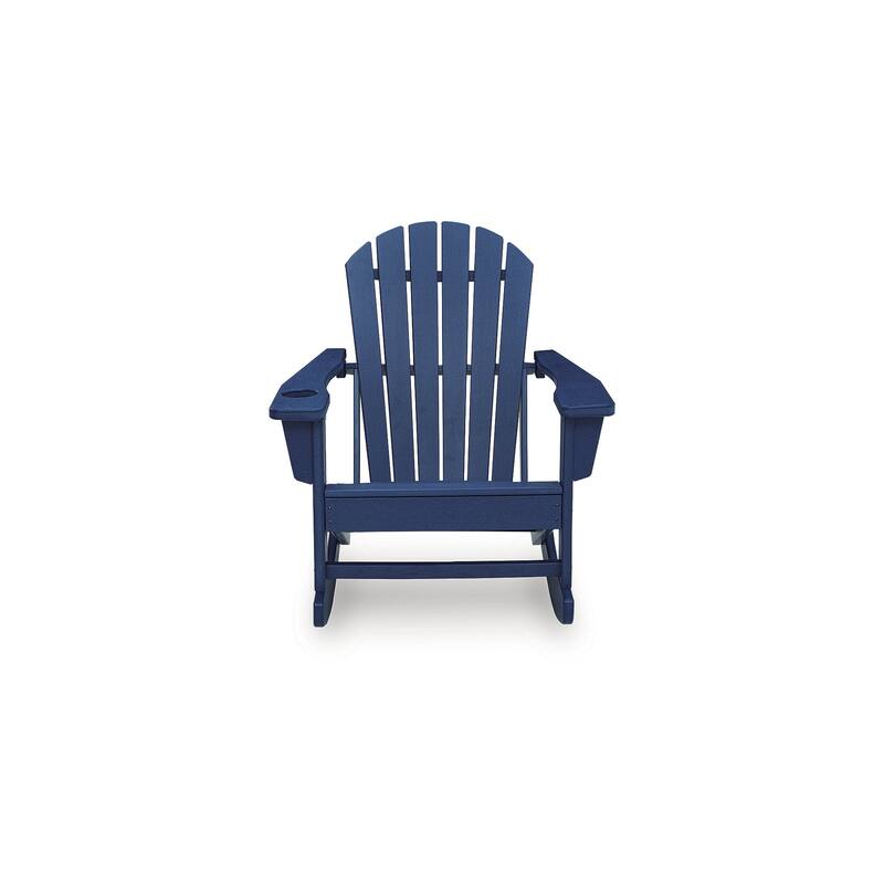 Signature Design by Ashley Sundown Treasure Blue Outdoor Rocking Chair - 31.25" W x 35.25" D x 37.13" H