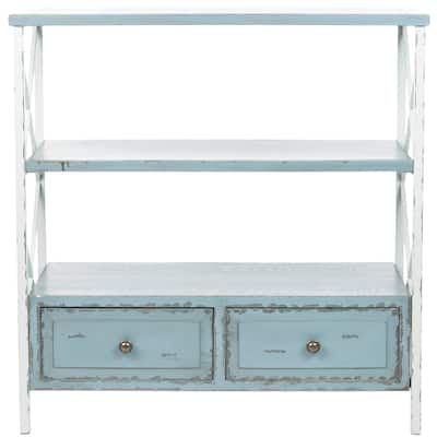 SAFAVIEH Zenia Pale Blue Storage Console Table - 33.9" x 15.2" x 34.8" - 34Wx15Dx35H