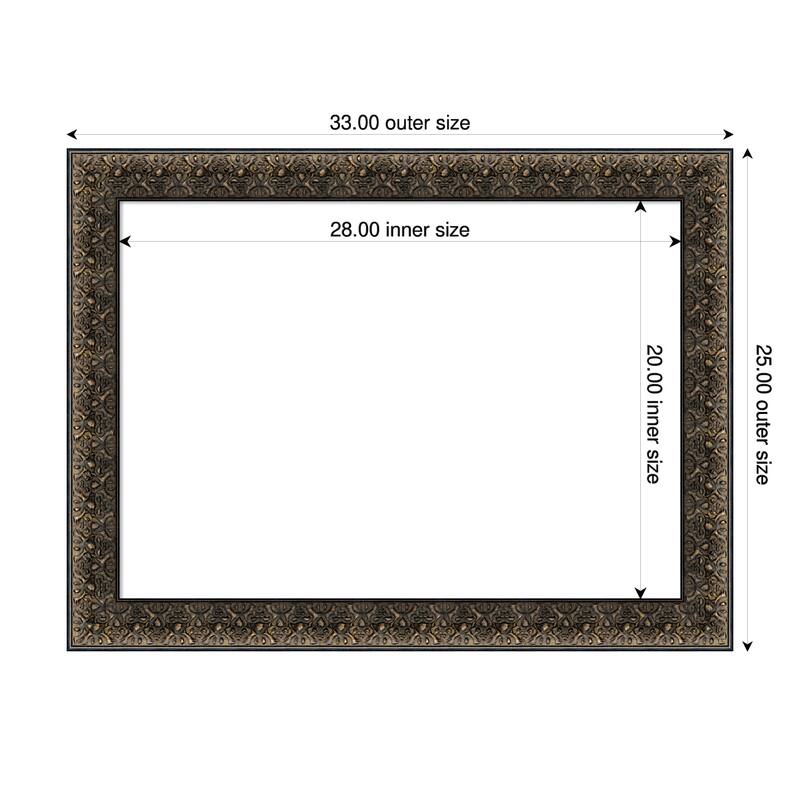 Amanti Art Intaglio Embossed Black Framed Dry Erase Magnetic Board - 33 x 25 in