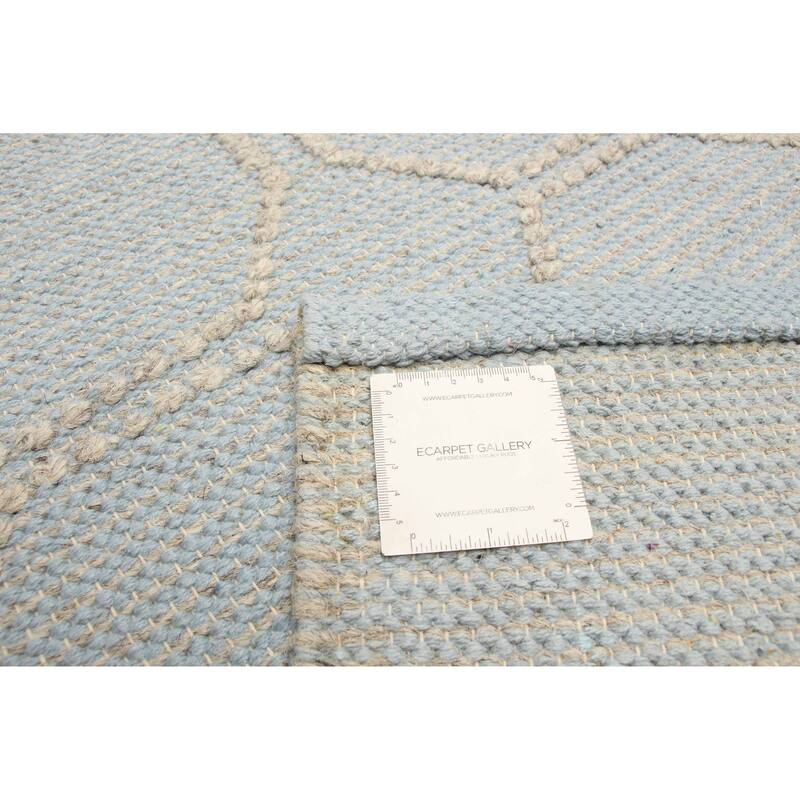 ECARPETGALLERY Braid weave Sienna Blue Wool Rug - 5'3 x 7'7