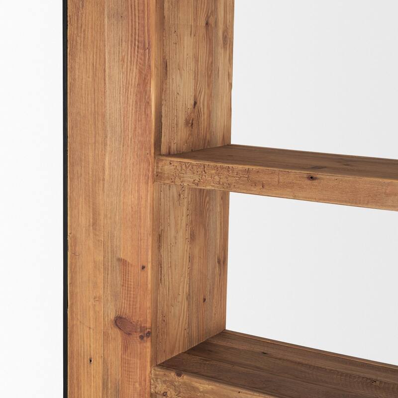 Tabor Natural Wood w/ Black Oak Frame Bookcase - 47.0L x 16.0W x 72.0H