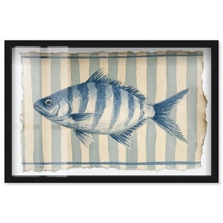 Stripes of the Sea III Kitchen Wall Art Shadowbox Print by Art Remedy ...