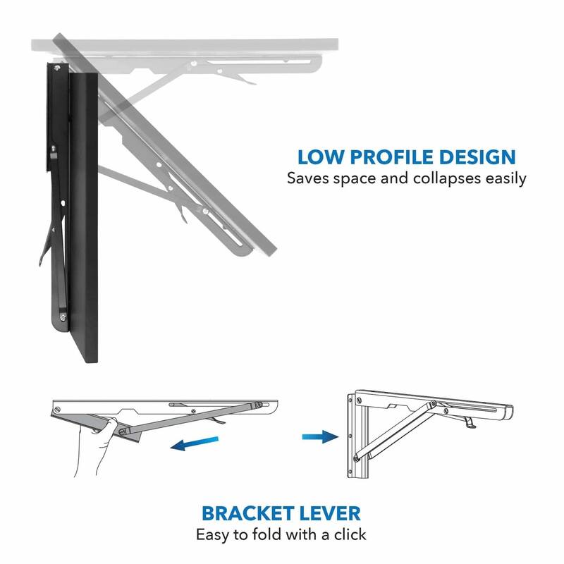 Mount-It! Standing Desk Wall Mount | Wall Mounted Drop Leaf Table - Black