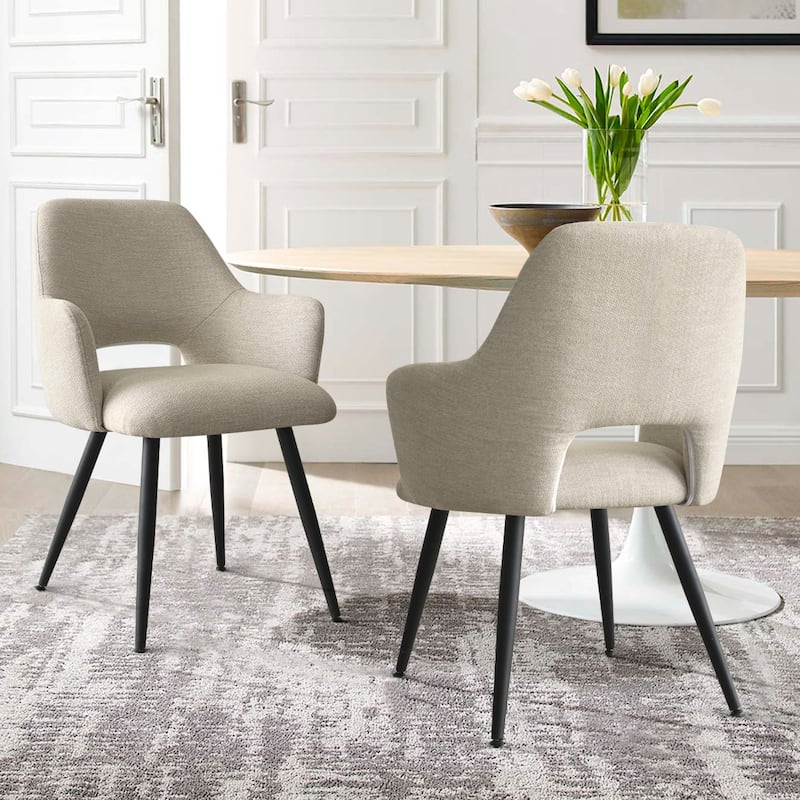 Upholstered Dining Armchair (Set of 2) - Beige