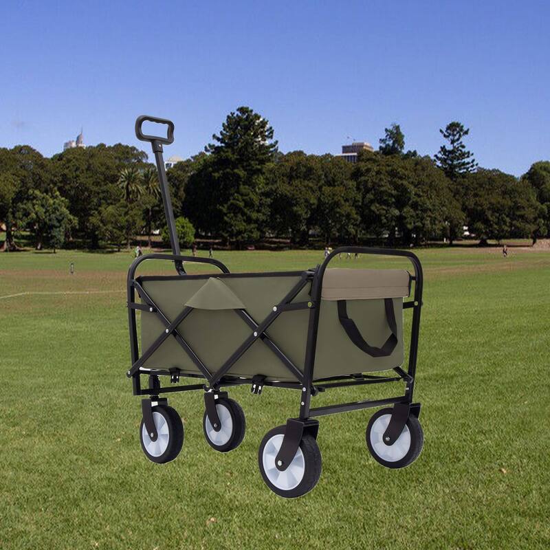 2.1 cu ft. Steel Foldable Wagon Cart - Green