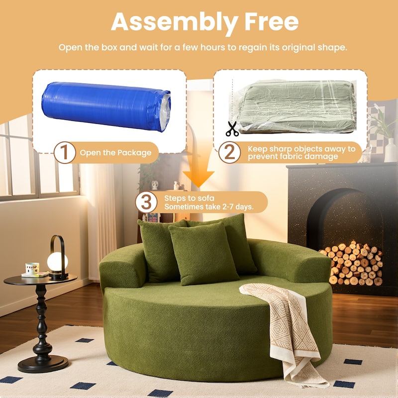 HOOOWOOO Modern Corduroy Fabric Floor Sofa