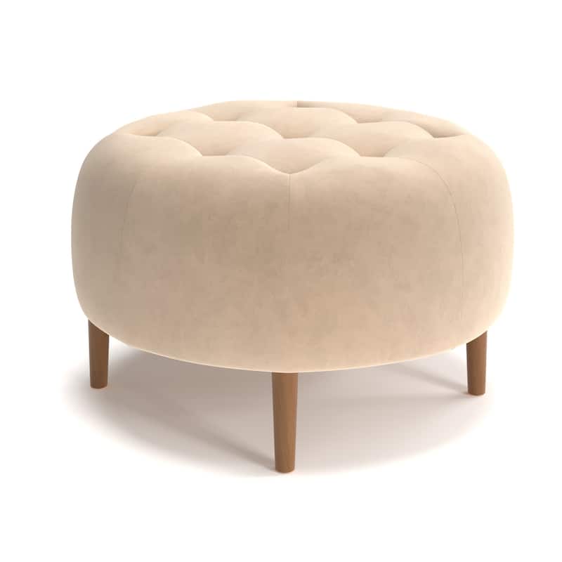 Bloomfield Round Velvet Ottoman