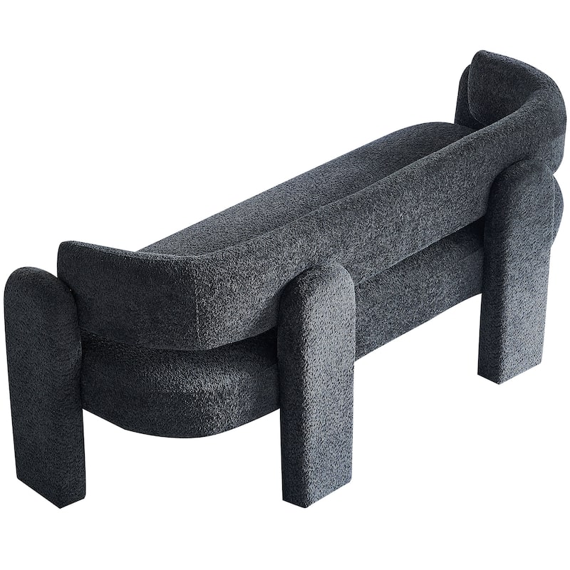 Stylish Boucle Sofa with High-Density Foam & Easy Assembly - 700 lbs Capacity