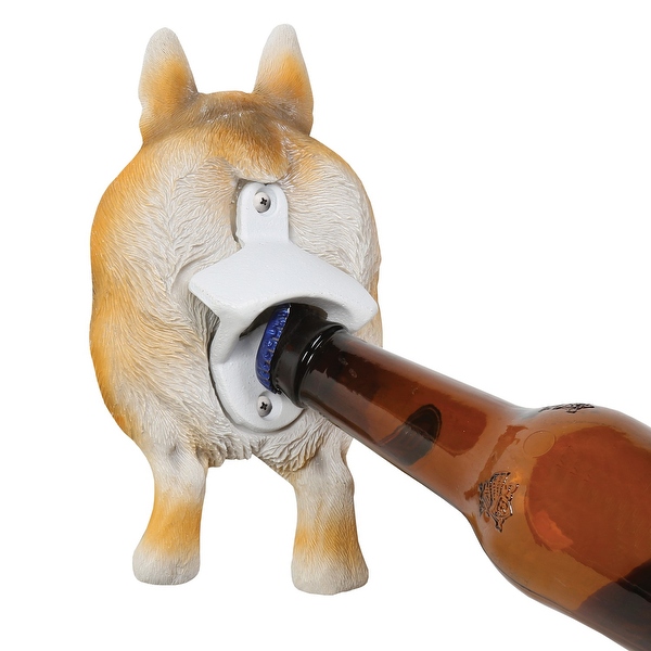 Corgi Dog Butt Bottle Opener Wall Mounted Painted Resin Steel Opener 7 Orange 4 in. x 7 in. x 1.75 in. Bed Bath Beyond 28519873