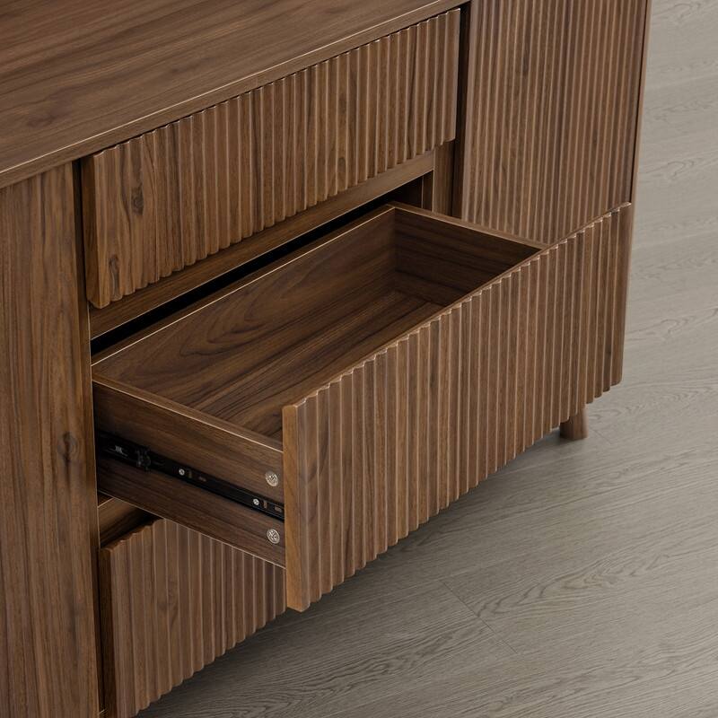 Spruce & Spring 62-Inch Sideboard Cabinet Modern Buffet Cabinet with Storage