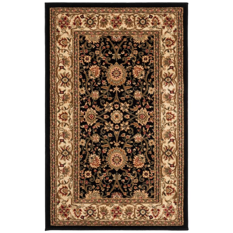 SAFAVIEH, Lyndhurst Marsha Traditional Area Rug - 3'3" x 5'3" - Black/Ivory