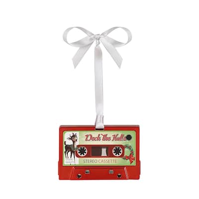 Musical Cassette Ornament​ - Red