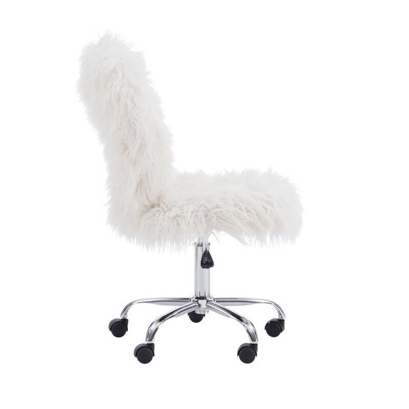 Clara Faux Fur Armless Office Chair