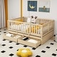 preview thumbnail 17 of 19, Full Size Daybed with Fence Guardrails and 2 Drawers White