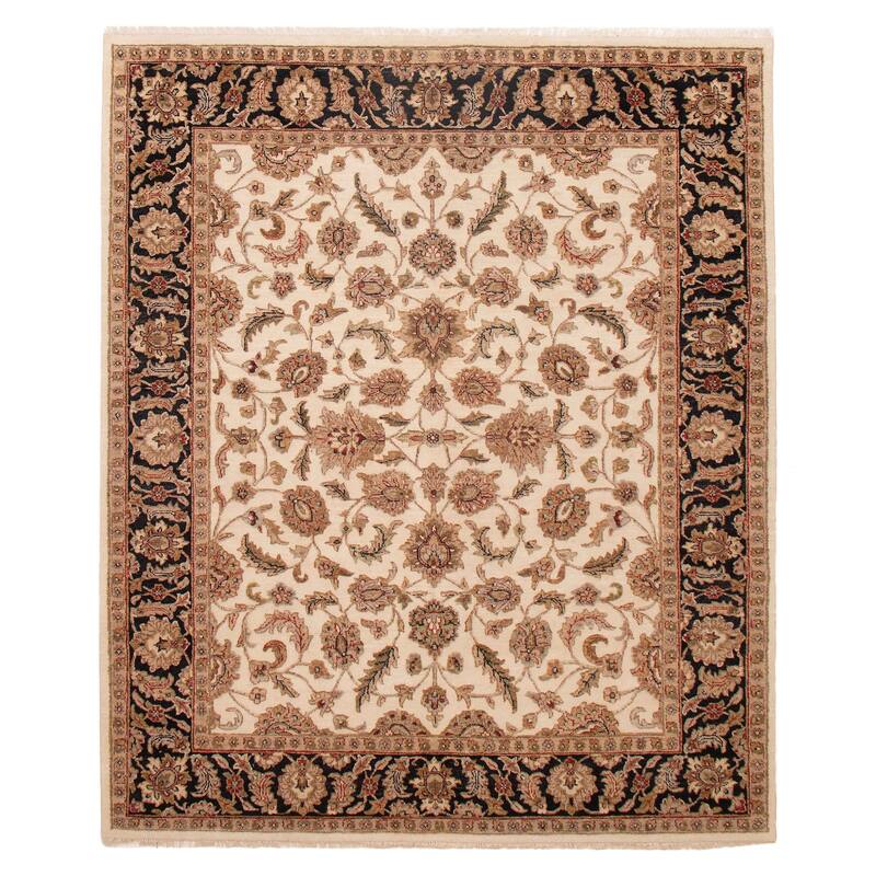 ECARPETGALLERY Hand-knotted Finest Agra Jaipur Cream Wool Rug - 8'0 x 9'9 - Cream - 8'0 x 9'9