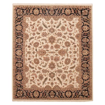 ECARPETGALLERY Hand-knotted Finest Agra Jaipur Cream Wool Rug - 8'0 x 9'9