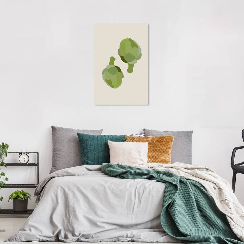 Wynwood Studio Canvas Food and Cuisine Artichokes Green and Antique White Modern & Contemporary Wall Art Canvas Print - 36 x 24