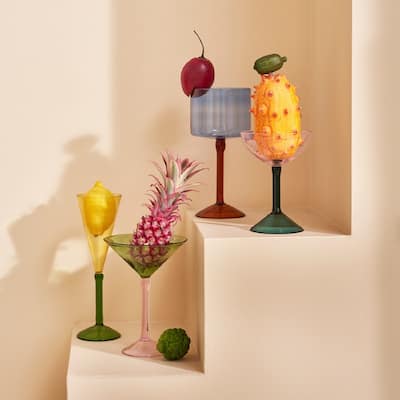 Martini Cocktail Glass, set of 2, in Gift Pack - Green