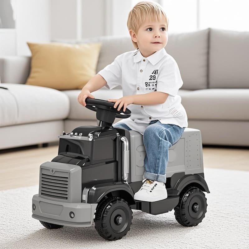 EROMMY 12V Ride-On Fire Truck for Kids with Music, Lights & Dual Motors.